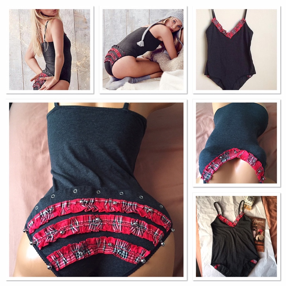 ❤️️Victoria's Secret cotton teddy w/ plaid ruffles